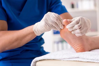 Podiatrist treating
