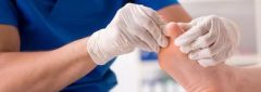 Podiatrist treating